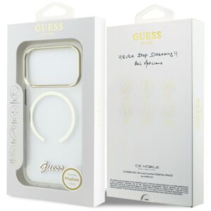 Dėklas Guess IML Script Metal MagSafe Apple iPhone 17 Pro skaidrus - Image 8