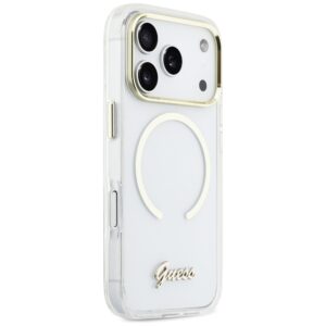 Dėklas Guess IML Script Metal MagSafe Apple iPhone 17 Pro Max skaidrus - Image 4