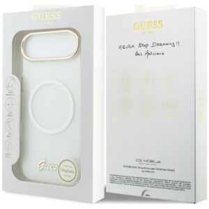 Dėklas Guess IML Gradient Script Metal MagSafe Apple iPhone 17 Air baltos spalvos - Image 8