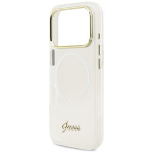 Dėklas Guess IML Gradient Script Metal MagSafe Apple iPhone 17 Pro baltos spalvos - Image 6