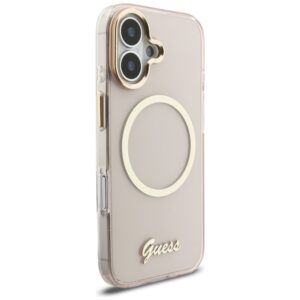 Dėklas Guess IML Script Metal MagSafe Apple iPhone 17 rožinės spalvos - Image 4