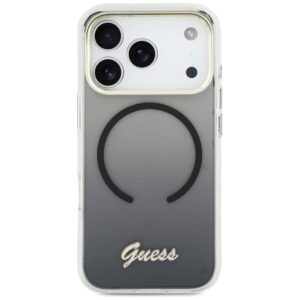 Dėklas Guess IML Gradient Script Metal MagSafe Apple iPhone 17 Pro juodos spalvos - Image 3