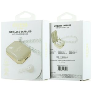 Ausinės TWS Guess Pearl Strap beige - Image 5