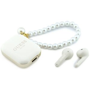 Ausinės TWS Guess Pearl Strap baltos spalvos - Image 1