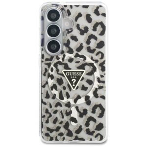 Dėklas Guess IML Leopard Print Triangle MagSafe Samsung Galaxy S26 juodos spalvos - Image 3