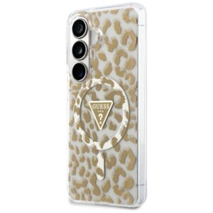 Dėklas Guess IML Leopard Print Triangle MagSafe Samsung Galaxy S26 rudos spalvos - Image 2