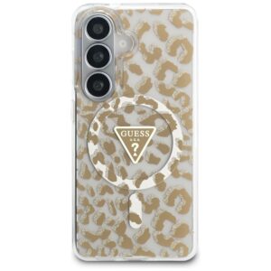 Dėklas Guess IML Leopard Print Triangle MagSafe Samsung Galaxy S26 rudos spalvos - Image 3