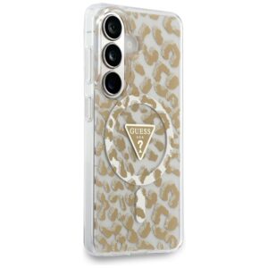 Dėklas Guess IML Leopard Print Triangle MagSafe Samsung Galaxy S26 rudos spalvos - Image 4