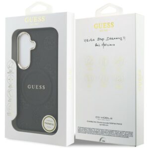 Dėklas Guess Saffiano Peony Embossed Ring MagSafe Samsung Galaxy S26 juodos spalvos - Image 8