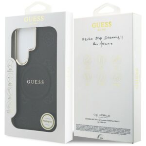 Dėklas Guess Saffiano Peony Embossed Ring MagSafe Samsung Galaxy S26 Ultra juodos spalvos - Image 8