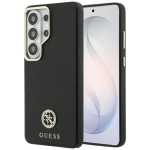 Dėklas Guess Rhinestone Round Logo MagSafe Samsung Galaxy S26 Ultra juodos spalvos