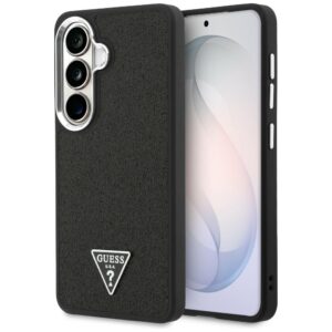 Dėklas Guess Fixed Glitter Triangle MagSafe Samsung Galaxy S26 Plus juodos spalvos