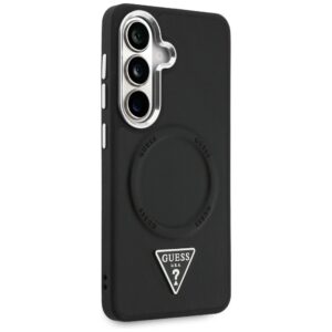 Dėklas Guess Embossed Ring Triangle Logo MagSafe Samsung Galaxy S26 juodos spalvos - Image 4
