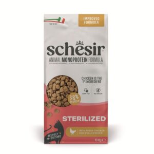 SCHESIR Animal Mono Protein Formula Sterilized chicken – sausas pašaras katei – 10 kg