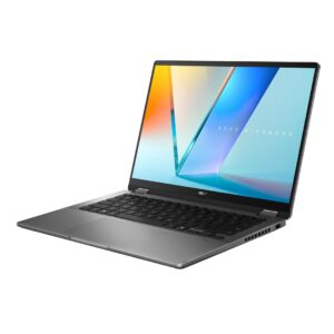 ASUS Vivobook 14 Flip TP3407SA-SG146W Ultra 5 226V 14,0 colių WUXGA jutiklinis ekranas, 60 Hz, 300 nitų, AG, 16 GB LPDDR5X, 512 GB SSD, „Intel Arc“ grafika, FHD kamera, 70 Wh baterija, „Windows 11“, matinė pilka - Image 2