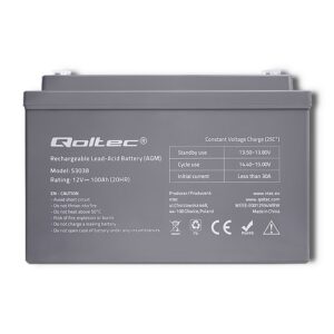 Qoltec 53038 AGM akumuliatorius | 12 V | 100Ah | maks. 1200A - Image 2