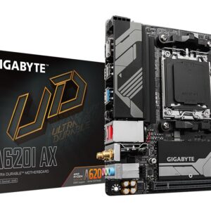 GIGABYTE A620I AX pagrindinė plokštė AMD A620 AM5 lizdas „mini ITXs“