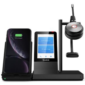 Yealink WH66 Mono UC Laisvų rankų įranga Bevielis Su lankeliu Biuras / skambučių centras USB A tipo Bluetooth Įkrovimo stovas Juoda - Image 1