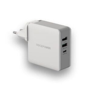 RealPower DeskCharge-65 Travel Universalus Pilka AC Vidaus - Image 1