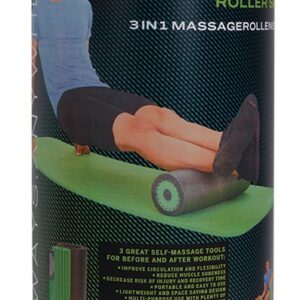 Schildkröt Fitness 3 in 1 Massage Roller Set Juoda, Žalia Porolonas 1 vnt - Image 3