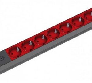 Bachmann 19'' 2m 8x Schuko H05VV-F 3G 1.00mm² elektros tinklo ilgintuvas 8 AC išvestis(ys / čių) Juoda, Raudona