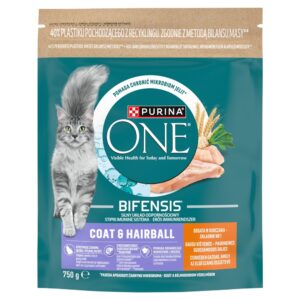 PURINA One Bifensis Coat & Hairball Rich in chicken - sausas kačių maistas - 750g