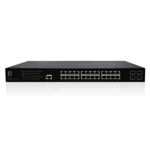 LevelOne GEP-2861 tinklo komutatorius Valdomas L2 Gigabit Ethernet (10/100/1000) Maitinimas per Eternetą (PoE) 1U Juoda - Image 1