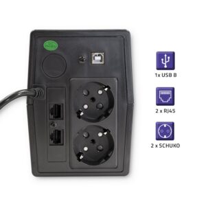 Qoltec 53977 Nepertraukiamo maitinimo šaltinis | Monolitas | 450VA | 240W | LCD | USB | RJ45 - Image 2