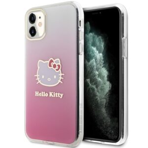Hello Kitty HKHCN61HDGKEP Apple iPhone 11 / Xr 6.1" rožinės spalvos kietas dėklas IML Gradient Electrop Kitty Head
