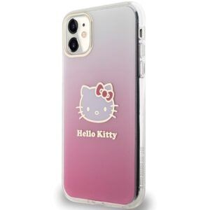 Hello Kitty HKHCN61HDGKEP Apple iPhone 11 / Xr 6.1" rožinės spalvos kietas dėklas IML Gradient Electrop Kitty Head - Image 2