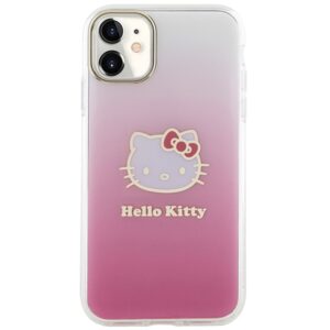 Hello Kitty HKHCN61HDGKEP Apple iPhone 11 / Xr 6.1" rožinės spalvos kietas dėklas IML Gradient Electrop Kitty Head - Image 3