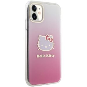 Hello Kitty HKHCN61HDGKEP Apple iPhone 11 / Xr 6.1" rožinės spalvos kietas dėklas IML Gradient Electrop Kitty Head - Image 4