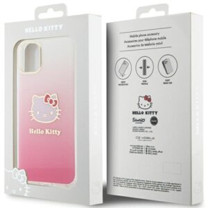 Hello Kitty HKHCN61HDGKEP Apple iPhone 11 / Xr 6.1" rožinės spalvos kietas dėklas IML Gradient Electrop Kitty Head - Image 8