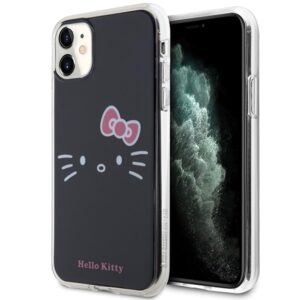 Hello Kitty HKHCN61HKHLK Apple iPhone 11 / Xr 6.1" juodos spalvos kietas dėklas IML Kitty Face - Image 1