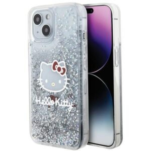 Hello Kitty HKHCP14SLIKHET Apple iPhone 14 /15 / 13 6.1" silver kietas dėklas Liquid Glitter Charms Kit