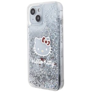 Hello Kitty HKHCP14SLIKHET Apple iPhone 14 /15 / 13 6.1" silver kietas dėklas Liquid Glitter Charms Kit - Image 2