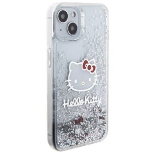Hello Kitty HKHCP14SLIKHET Apple iPhone 14 /15 / 13 6.1" silver kietas dėklas Liquid Glitter Charms Kit - Image 4
