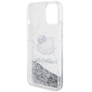 Hello Kitty HKHCP14SLIKHET Apple iPhone 14 /15 / 13 6.1" silver kietas dėklas Liquid Glitter Charms Kit - Image 5