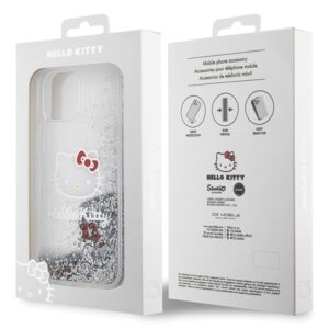 Hello Kitty HKHCP14SLIKHET Apple iPhone 14 /15 / 13 6.1" silver kietas dėklas Liquid Glitter Charms Kit - Image 7