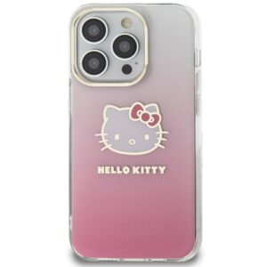 Hello Kitty HKHCP14LHDGKEP Apple iPhone 14 Pro 6.1" rožinės spalvos kietas dėklas IML Gradient Electrop Kitty Head - Image 3
