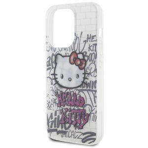 Hello Kitty HKHCP14LHDGPHT Apple iPhone 14 Pro 6.1" baltos spalvos kietas dėklas IML Kitty On Bricks Graffiti - Image 6