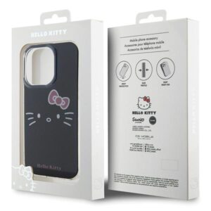 Hello Kitty HKHCP14LHKHLK Apple iPhone 14 Pro 6.1" juodos spalvos kietas dėklas IML Kitty Face - Image 8