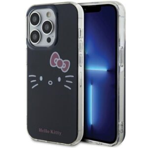 Hello Kitty HKHCP14XHKHLK Apple iPhone 14 Pro Max 6.7" juodos spalvos kietas dėklas IML Kitty Face