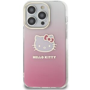 Hello Kitty HKHCP15LHDGKEP Apple iPhone 15 Pro 6.1" rožinės spalvos kietas dėklas IML Gradient Electrop Kitty Head - Image 3