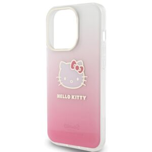 Hello Kitty HKHCP15LHDGKEP Apple iPhone 15 Pro 6.1" rožinės spalvos kietas dėklas IML Gradient Electrop Kitty Head - Image 6