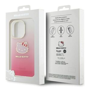 Hello Kitty HKHCP15LHDGKEP Apple iPhone 15 Pro 6.1" rožinės spalvos kietas dėklas IML Gradient Electrop Kitty Head - Image 8