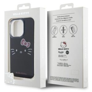 Hello Kitty HKHCP15LHKHLK Apple iPhone 15 Pro 6.1" juodos spalvos kietas dėklas IML Kitty Face - Image 8