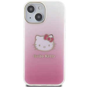 Hello Kitty HKHCP15SHDGKEP Apple iPhone 15 /14 / 13 6.1" rožinės spalvos kietas dėklas IML Gradient Electrop Kitty - Image 3