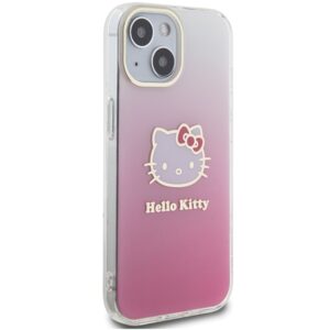 Hello Kitty HKHCP15SHDGKEP Apple iPhone 15 /14 / 13 6.1" rožinės spalvos kietas dėklas IML Gradient Electrop Kitty - Image 4