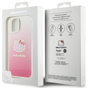 Hello Kitty HKHCP15SHDGKEP Apple iPhone 15 /14 / 13 6.1" rožinės spalvos kietas dėklas IML Gradient Electrop Kitty - Image 8